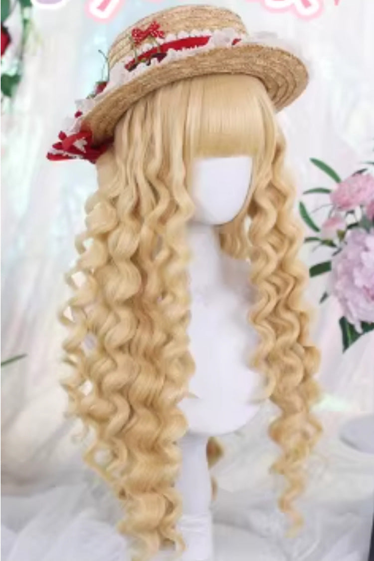 Blonde Wispy Bangs Long Ringlets Sweet Lolita Wig