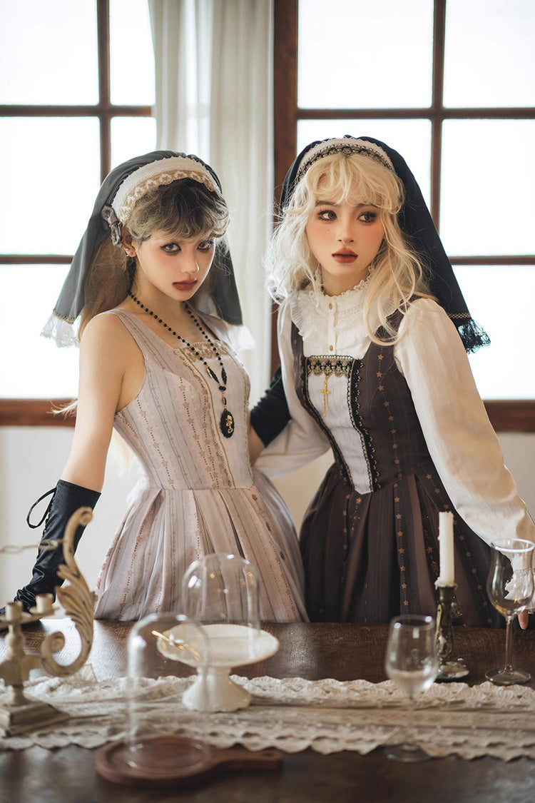 Sweet Lolita Jumper Dress with Ruffles & Demon Print