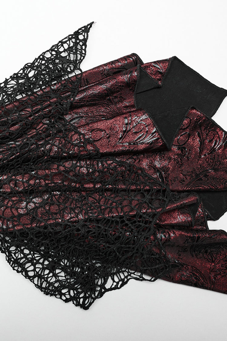Scarlet & Black Mandarin Collar Fishtail Cutout Gothic Dress