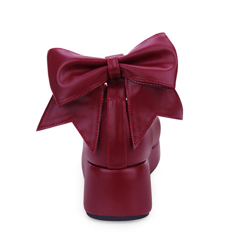 Round-Toe Bowknot Mid Heel Shoes for Cute Lolita