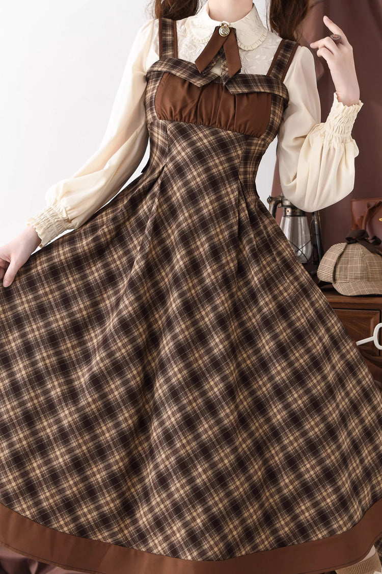 Broken Pocket Watch Sleeveless Print Detective Classic JSK