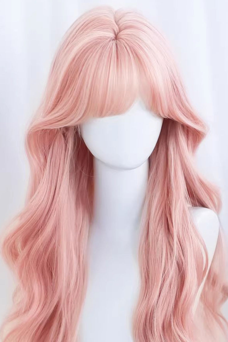 Light Cherry-Pink Large Waves with Delicate Fringe Sweet Lolita Hairpiece