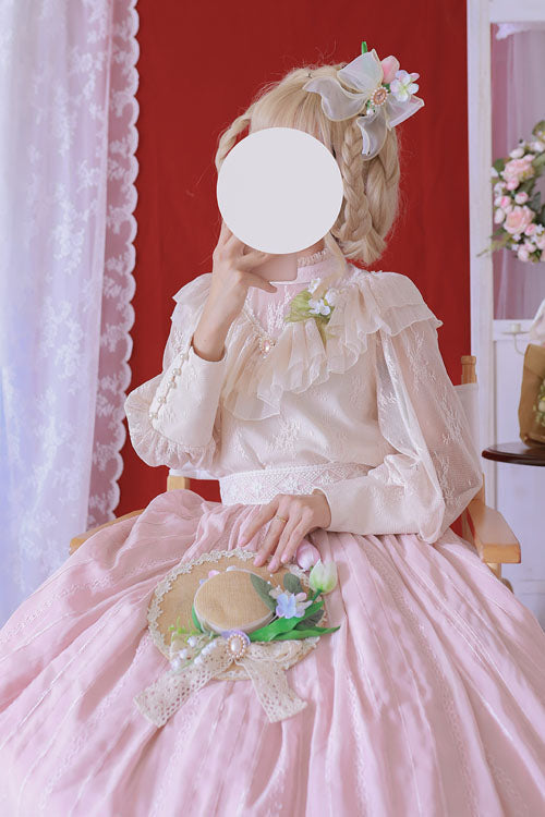 Rose Vintage Tulip Layered Ruffled Lolita Skirt Dress