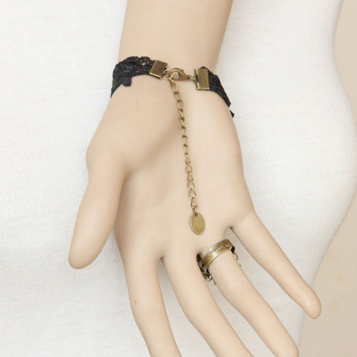 Vampire Lace Ruby Gothic Lolita Ring and Bracelet Set