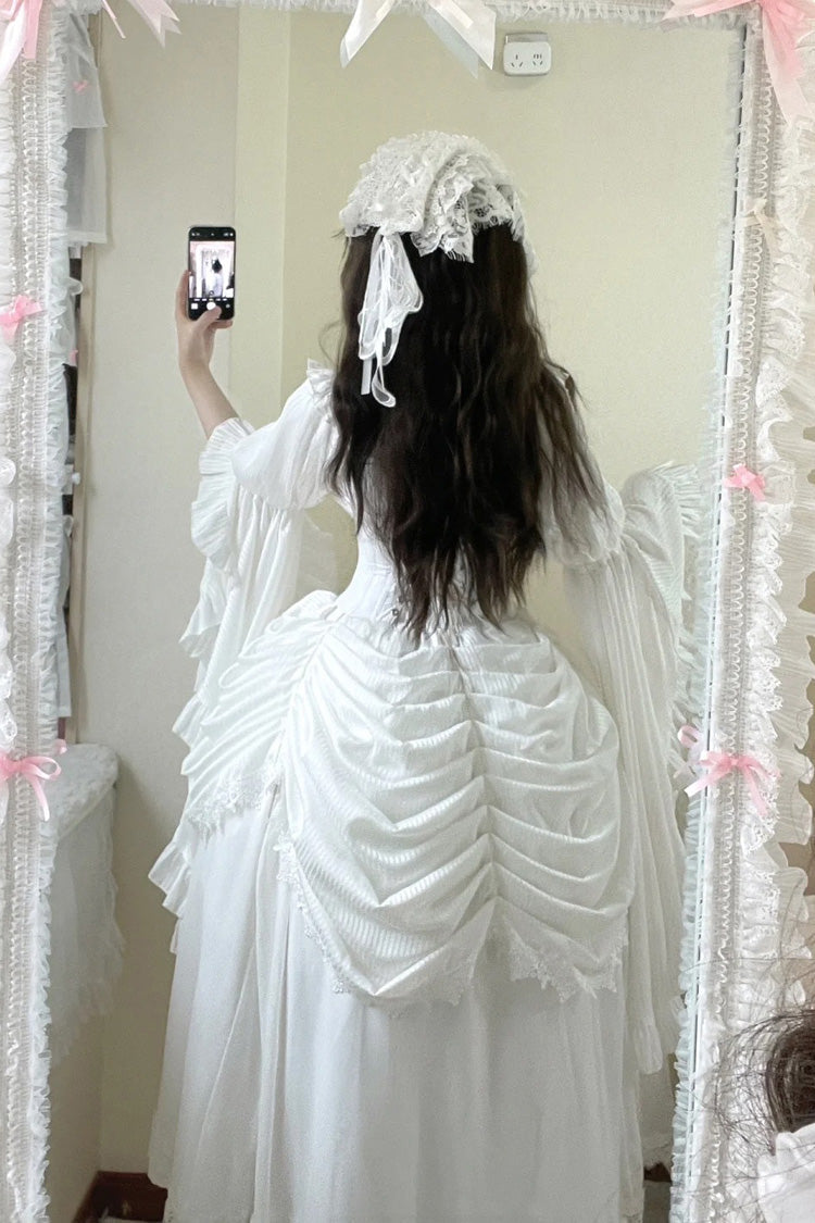 Ivory Long Hime Sleeve Gothic Skirt Set with Lace - Sleepwalking
