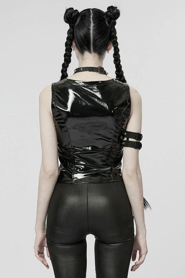 Glossy Hollow Slim Steampunk Vest for Women