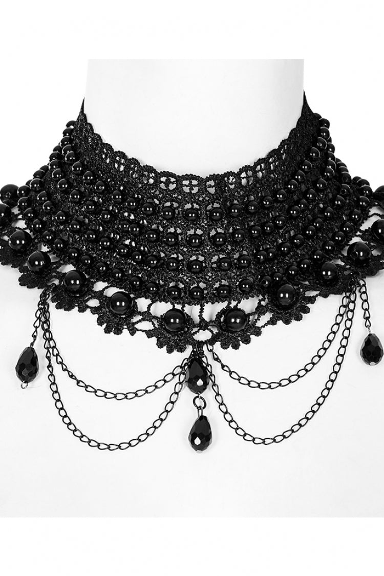 Pearl Hollow Lace Gothic Elegant Necklace Choker