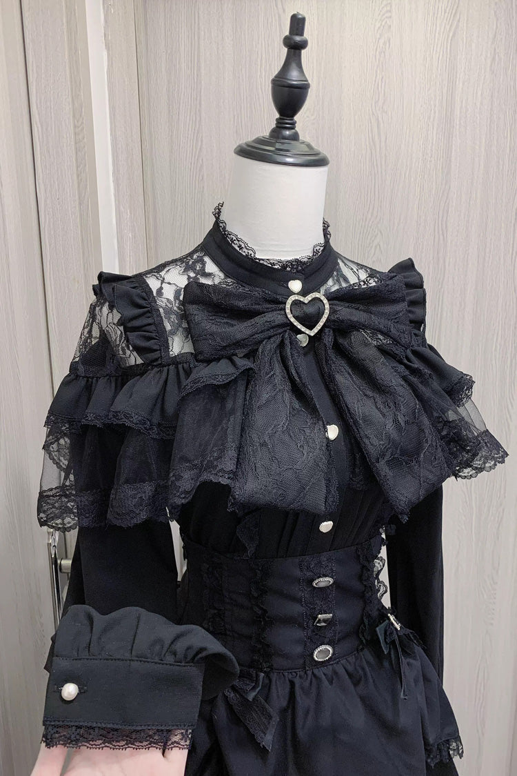 Sweet Ruffle Bowknot Lace Jirai Kei Japanese Blouse - 2 Colors