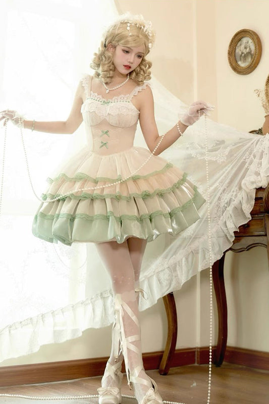 Layered Ruffle Sweet Lolita JSK - Glass Dream Ivory