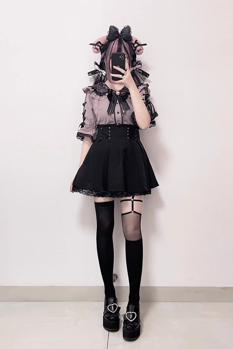 Slim Fit Bowknot Lace Sweet Lolita Jirai Blouse in Three Shades