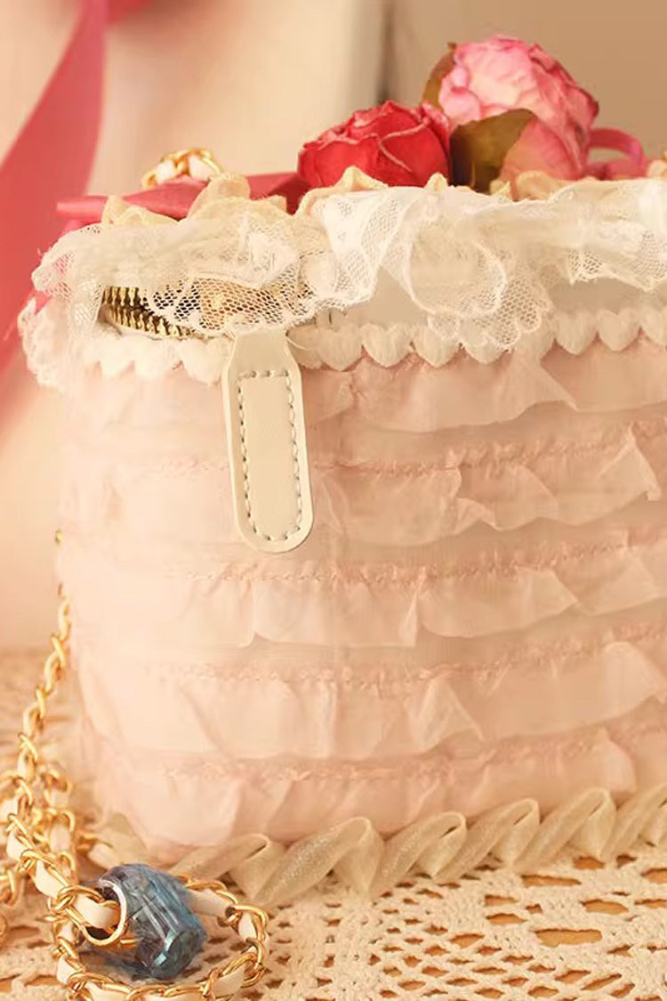 Blush Strawberry Cake Rose Bowknot Sweet Princess Lolita Shoulder Bag