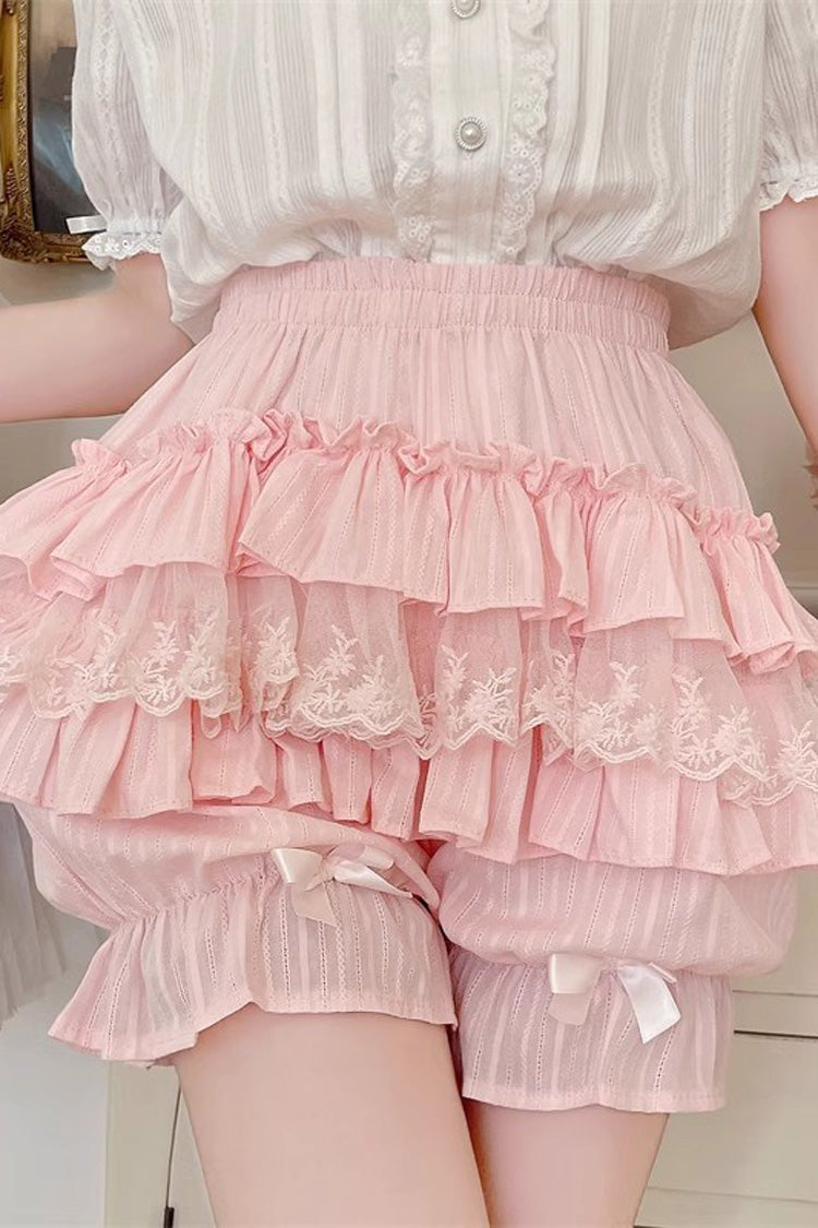Pumpkin Print Multi-Layer Bowknot Sweet Lolita Leggings