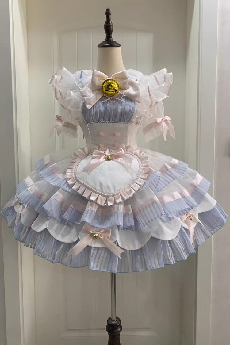 Navy Multi-Tiered Ruffle Bell Sleeve Sweet Lolita Full Set