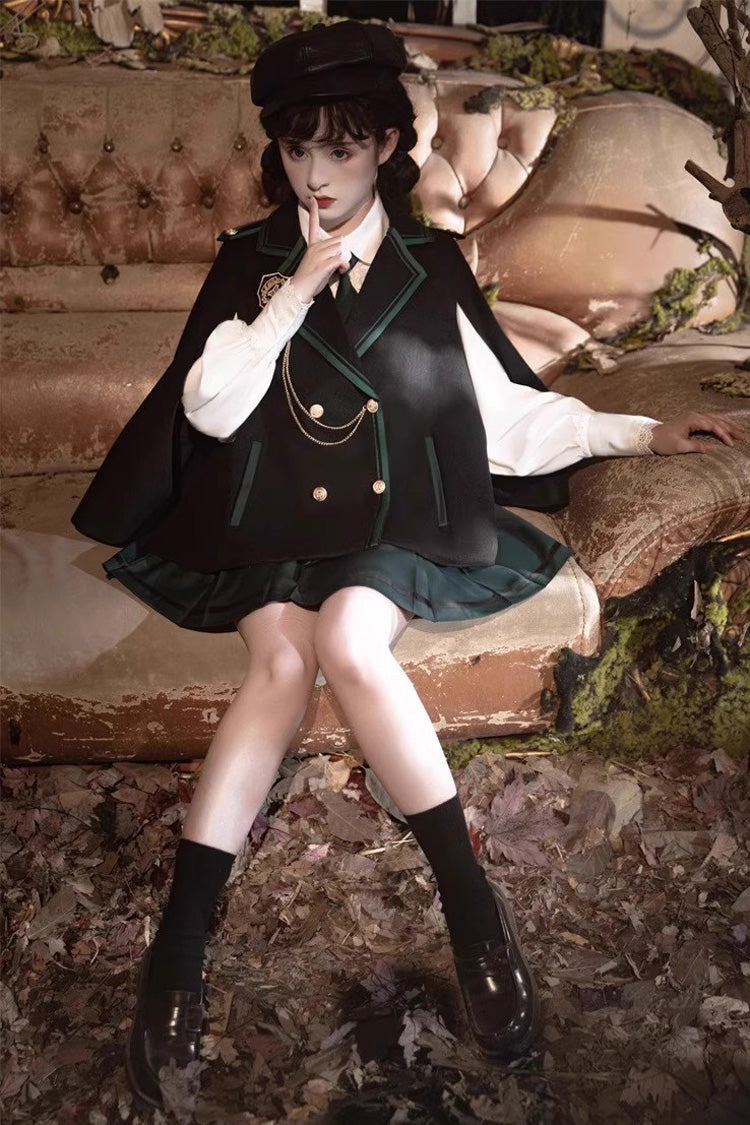 Magic Academy Lapel Collar Vintage College Lolita Skirt Set