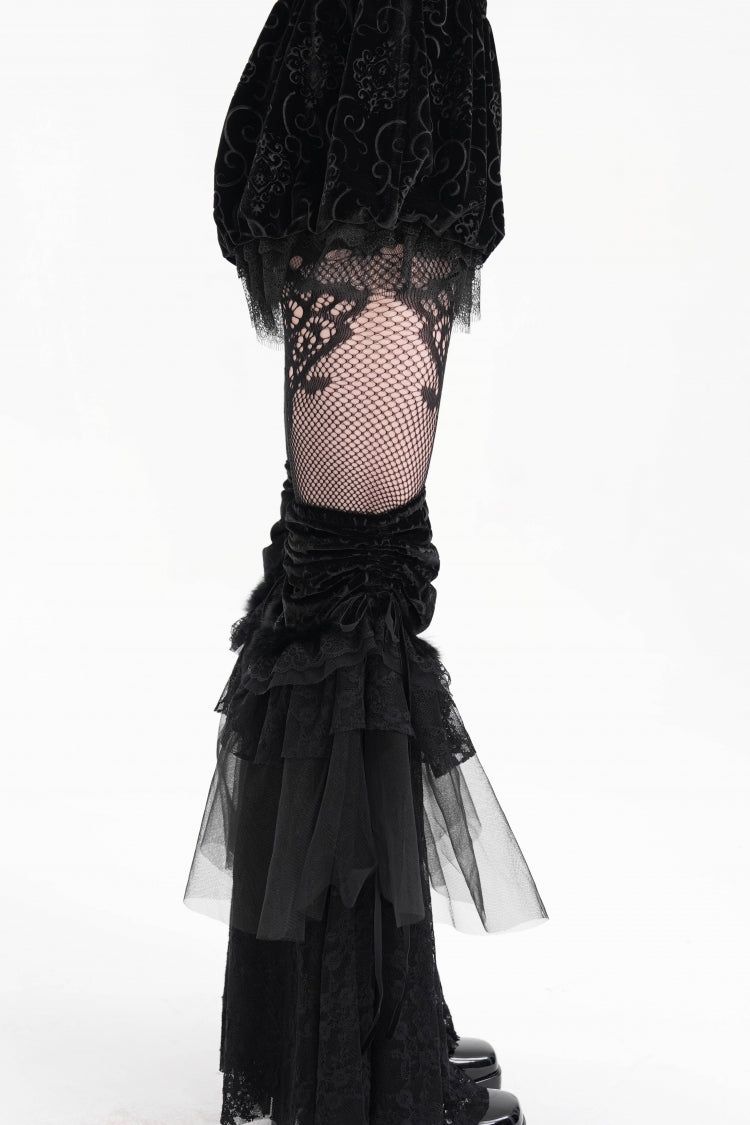 Gothic Black Lace Mesh Women's Edgy Shorts