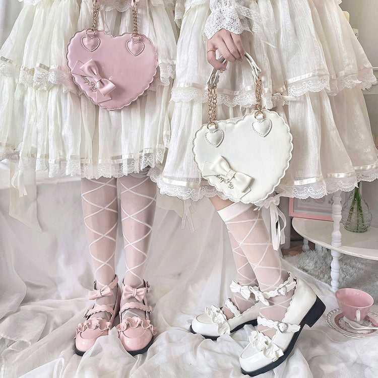 Ruffled Bowknot Mary Janes - Kawaii Lolita Shoes