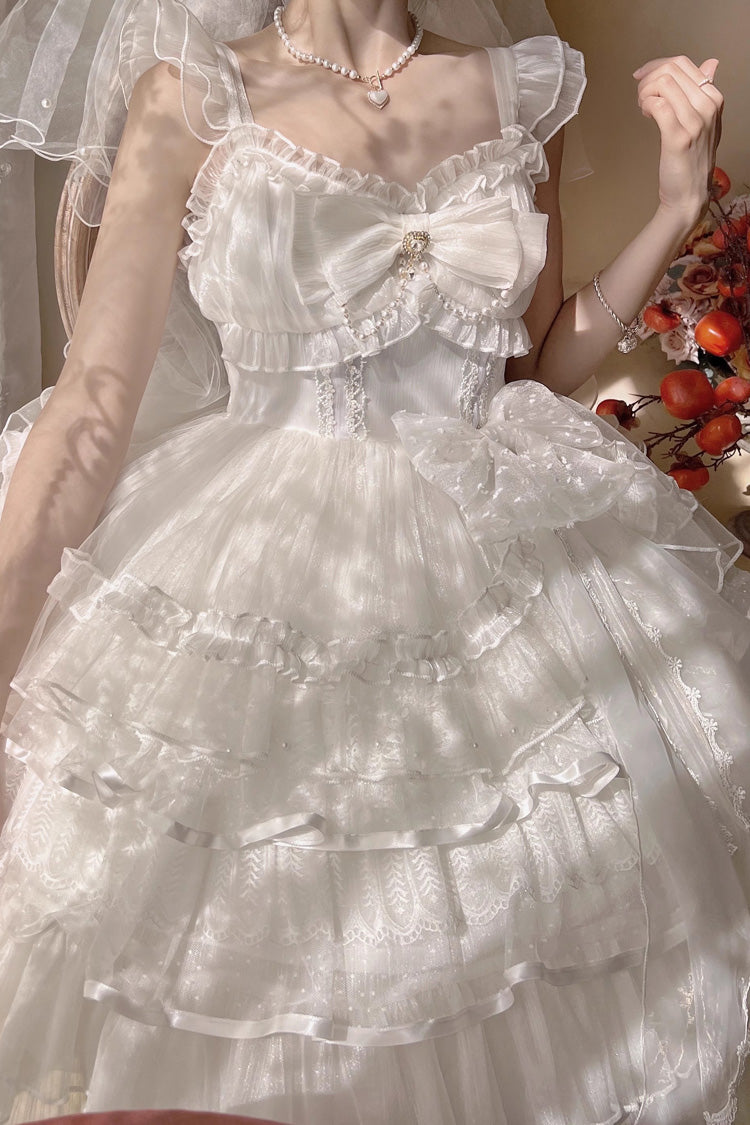 Multi-Layer Ruffle Hanayome Sweet Lolita JSK Dress, Two Color Options