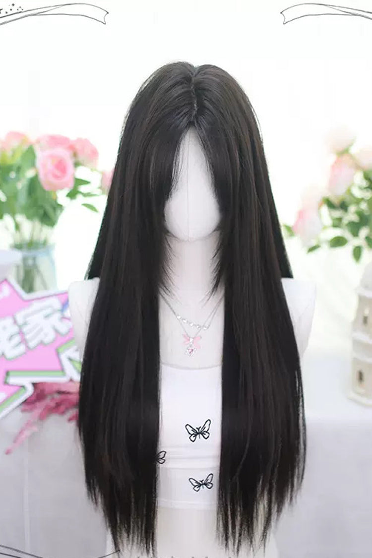Classic Lolita Long Straight Wig in Natural Black