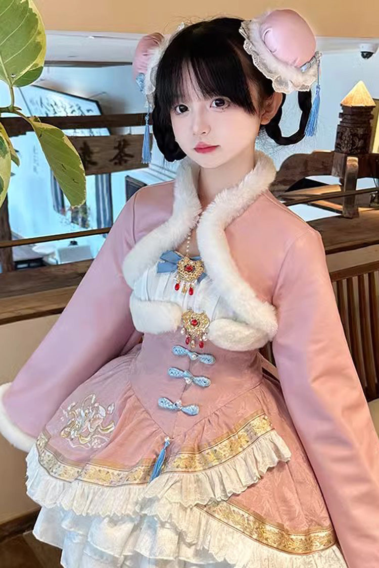 Multi Layer Embroidered Bow Chinese Style Jsk