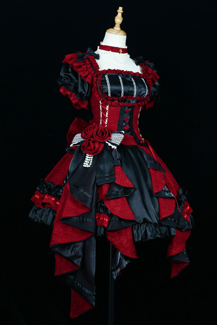 Square Collar Ruffle Cardigan Bowknot Lace Elegant Skirt Set - Spring Overture