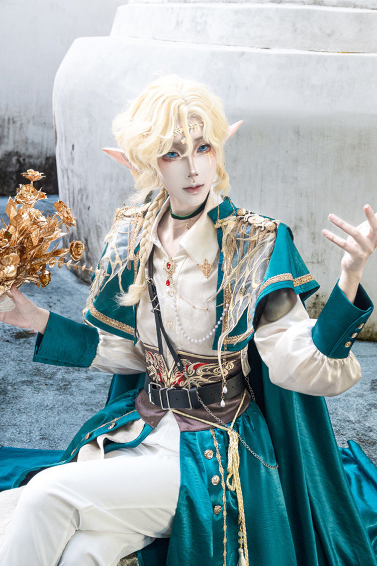 Emerald Military Prince Ouji Lolita Full Set with Gothic Chinese Style