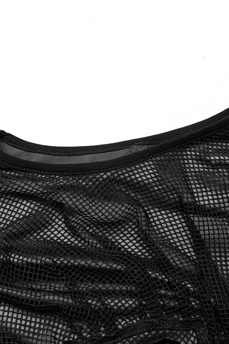 Slim Fishtail Mesh Sleeveless Gothic Dress
