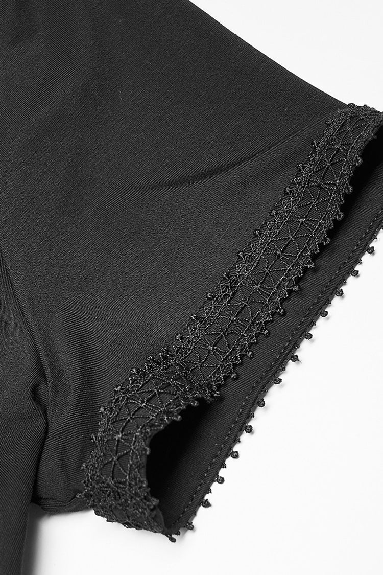 Punk Dress with 3D Eye Print and Lace Details