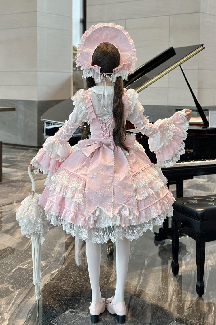 Sakura Love Gorgeous Lolita JSK with Embroidery and Jacquard Ruffles