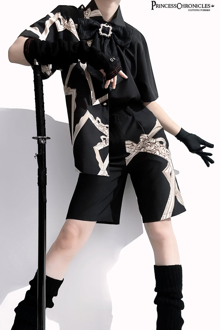 Ebony Ouji Prince Blouse with Print - Dream Void Mirror