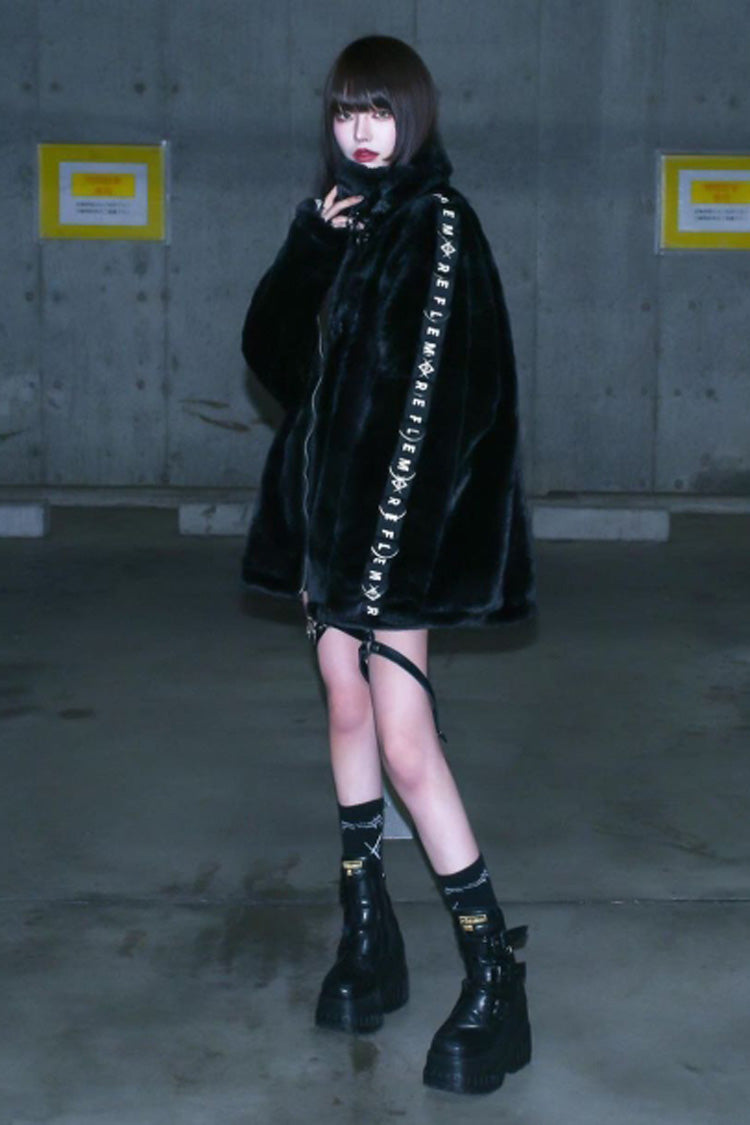 Black Rabbit Ears Hooded Punk Coat