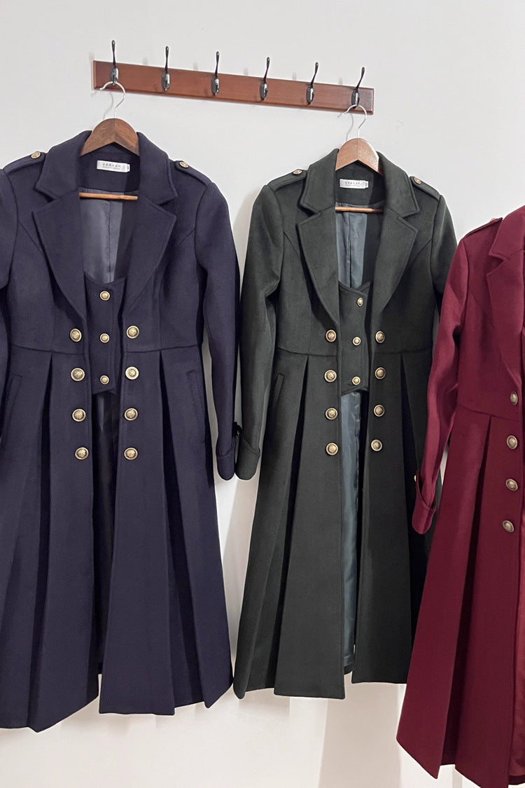 Wool Slim Gothic Trench Coat with Long Sleeves - Paranoid's Punishment, 4 Shades