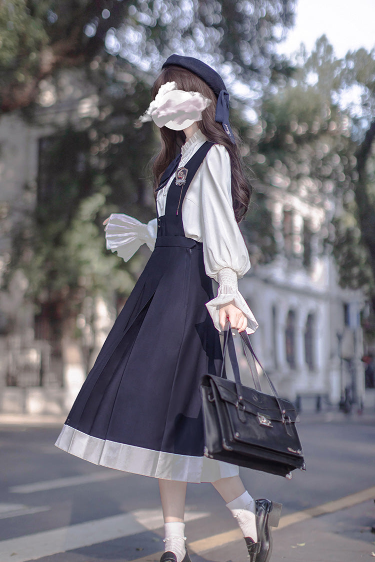 Azure Collegiate Elegant Sleeveless Jumper Gown