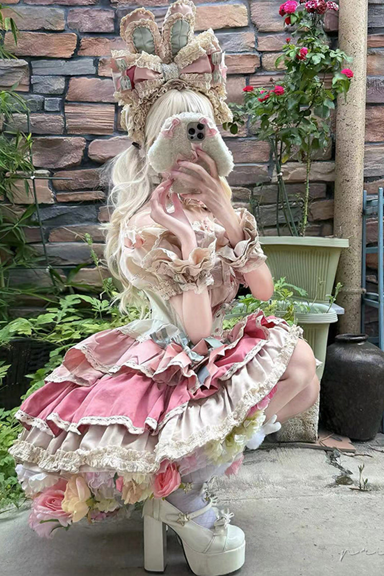 Ribbon Dance Sweet Princess Lolita Dress with Multi-Layered Ruffles