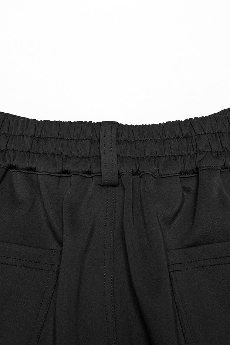 Raven Punk Trousers with Rivet Trims and Leather Panels