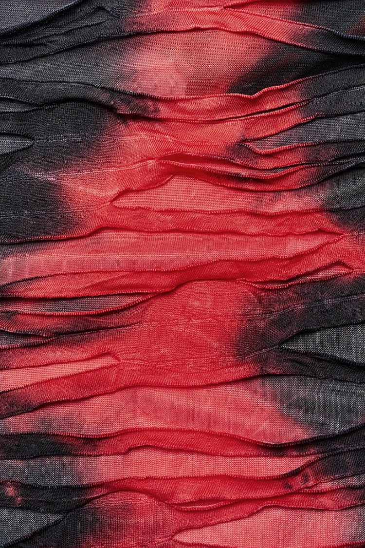 Scarlet & Black Contrast Print Ripped Gothic Dress