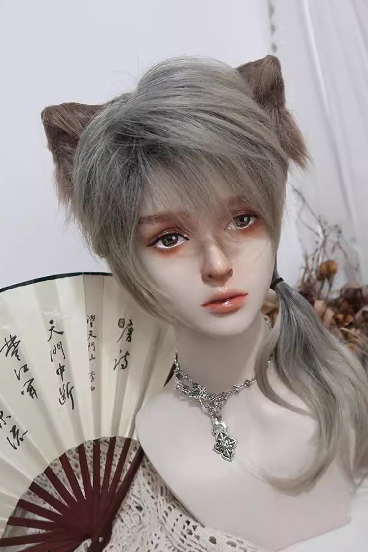 Black/Yellow Gradient Ruffled Bow Ouji Fashion Prince Handsome Lolita Wig