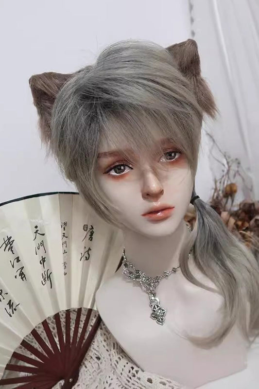 Black/Yellow Gradient Ruffled Bow Ouji Fashion Prince Handsome Lolita Wig