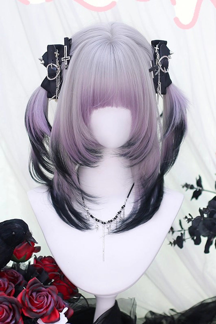 Mauve Ombre Bobbed Fringe Short Doll Wig