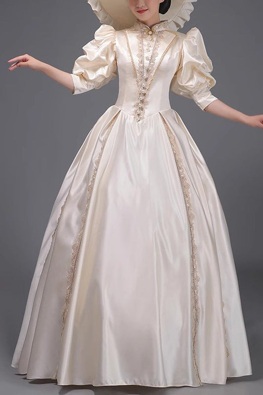 Champagne Vintage Princess Dress - Sweet Short Sleeved Victorian