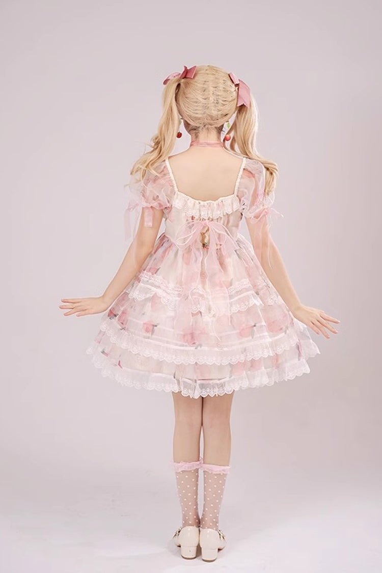 Blush Organza A-Line JSK with Peaches