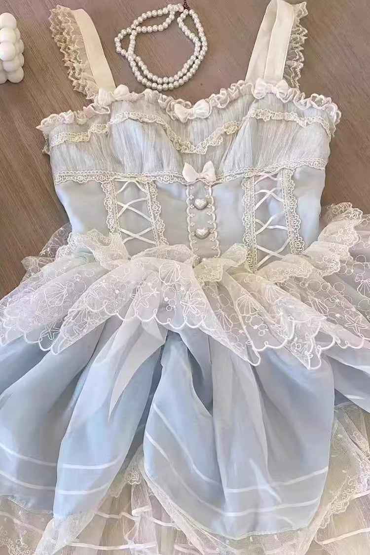 Blue Lemon Sea Salt Ruffled Lace Sweet Princess Jsk Dress