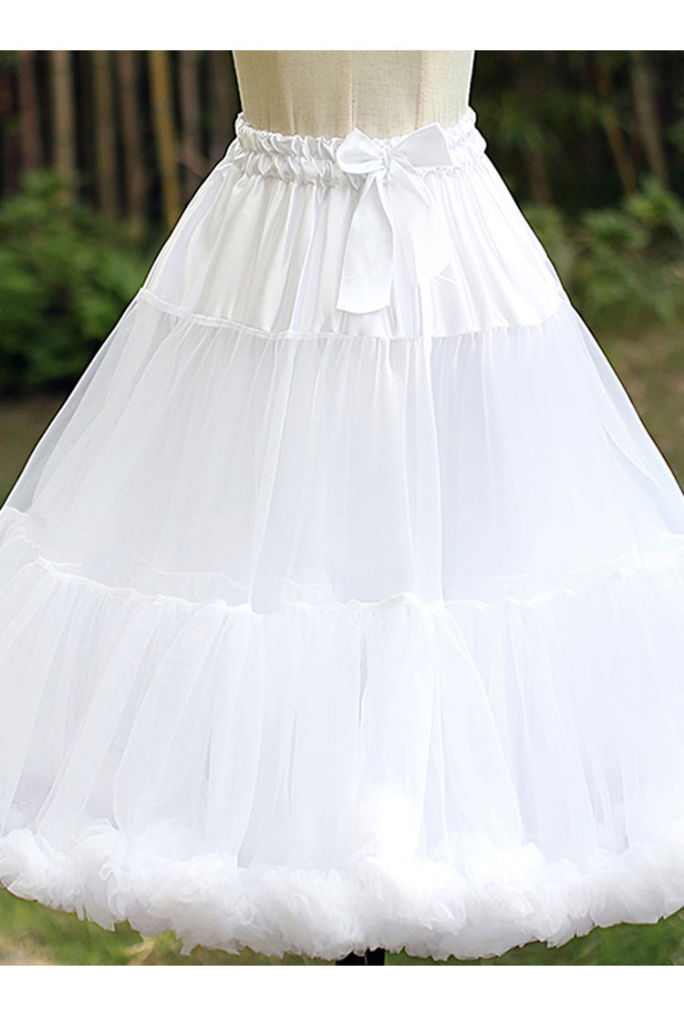 White Cotton Super Fluffy Soft Candy Sweet Petticoat Skirt
