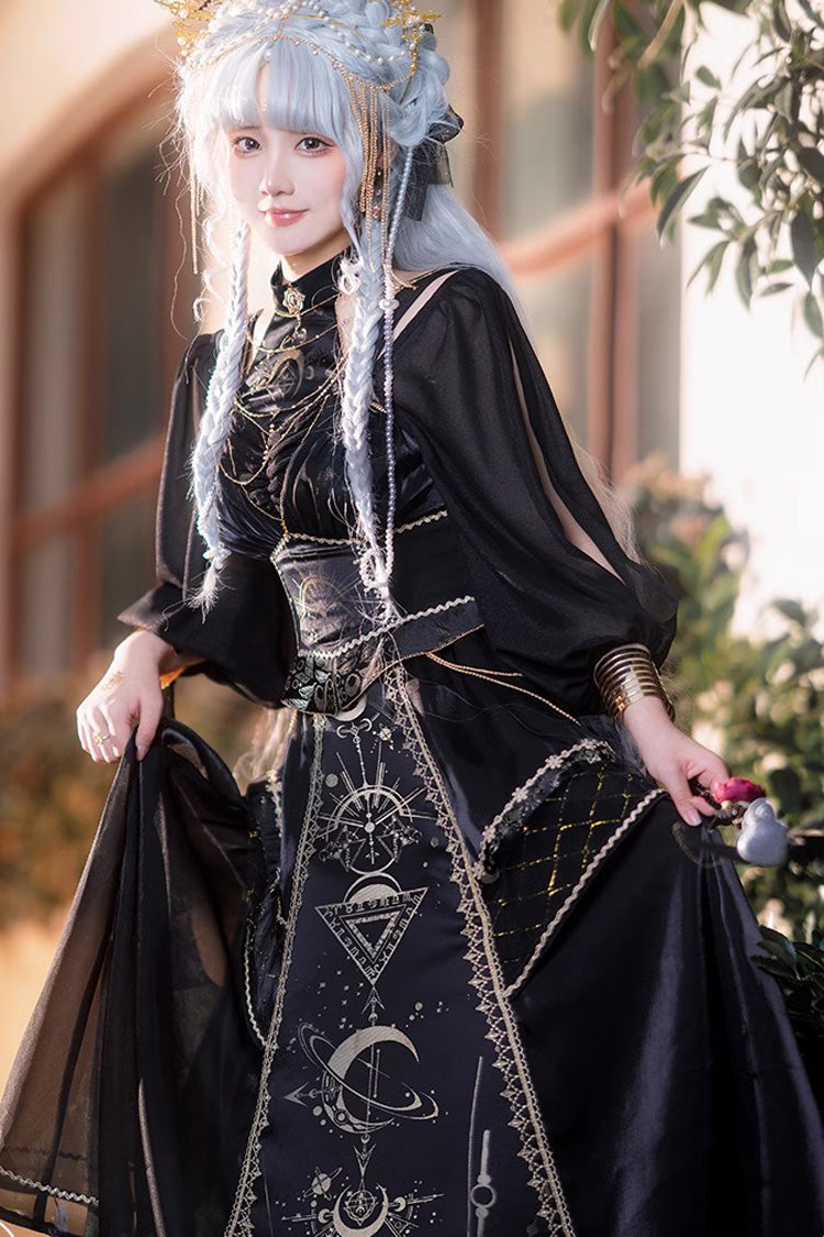 Gorgeous JSK Lolita Dress with Horus Print and Ruffled Details