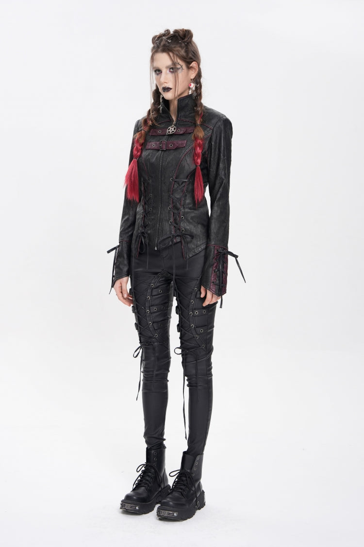 Occult Lace-Up Buckle Punk Jacket for Women