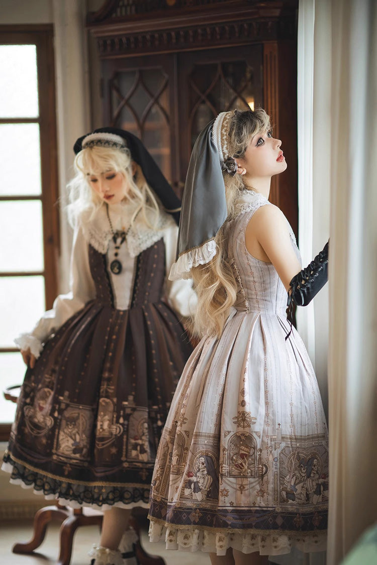 Sweet Lolita Jumper Dress with Ruffles & Demon Print