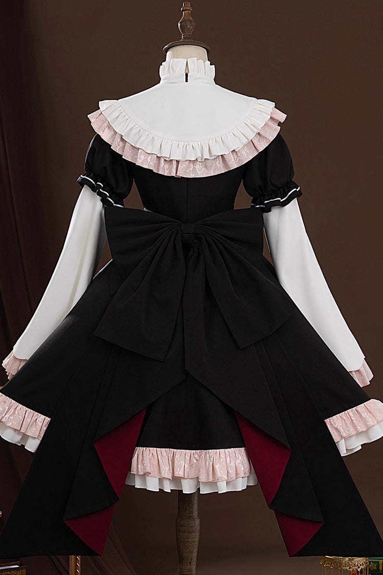 Long-Sleeved Ruffled Cardigan Bow Lace Hooded Gothic Lolita Dress Set