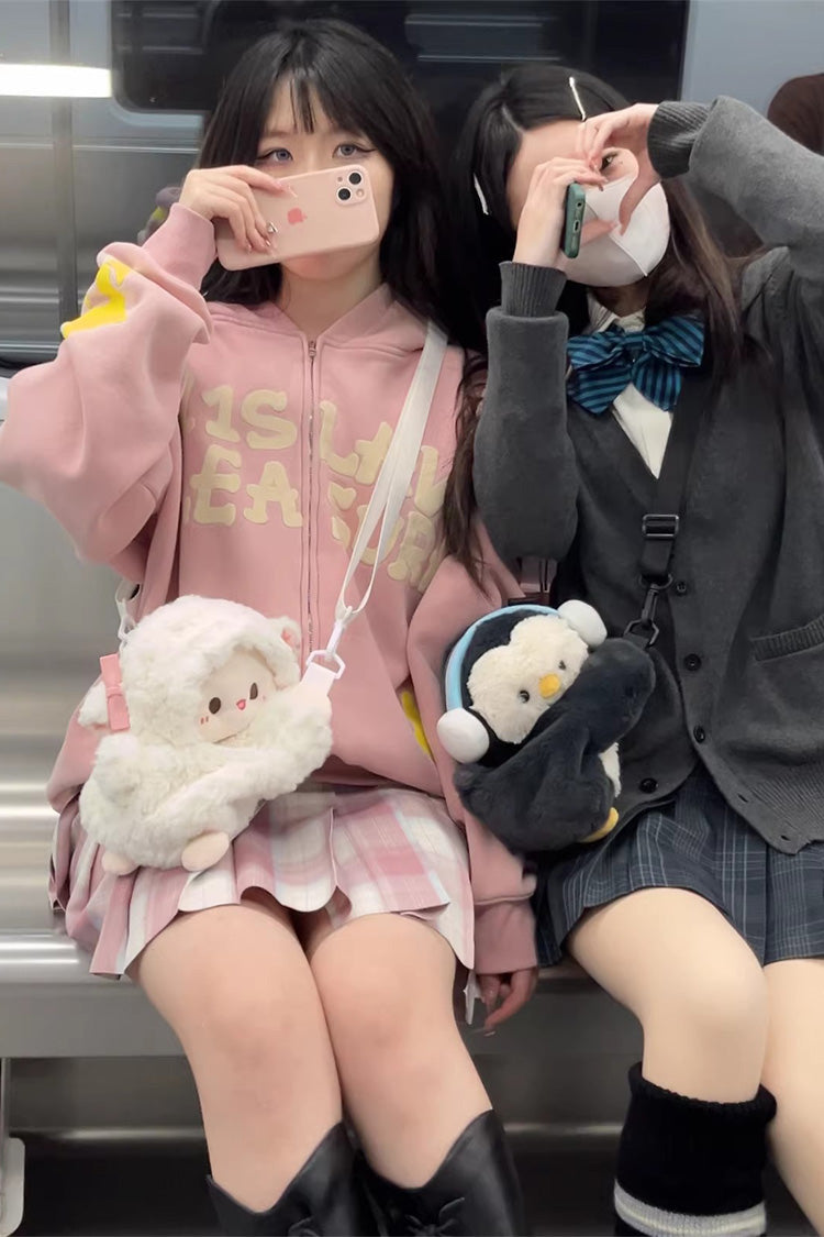 Lamb Plush Toy Backpack with Lying-Down Design