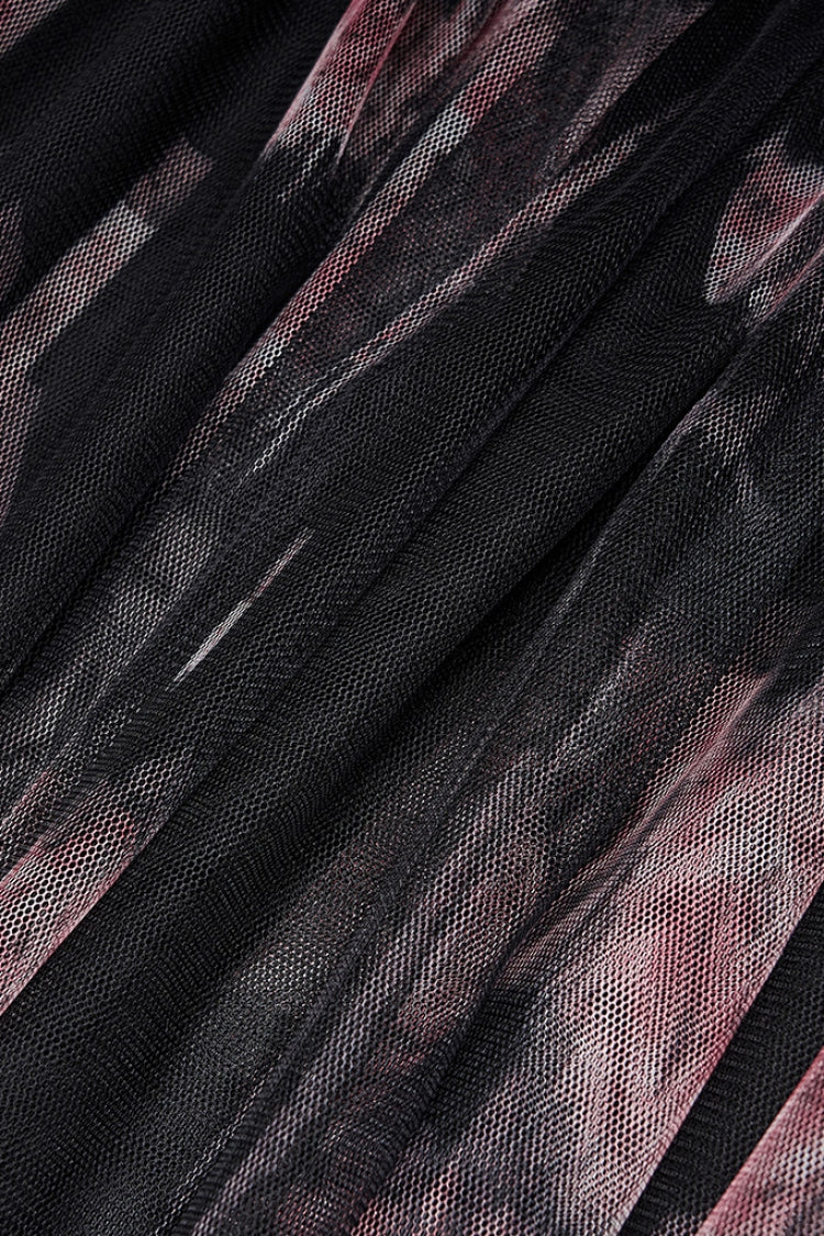 Gothic Sheer Skirt - Rose Embroidery, Lace Stitch, 2 Colors