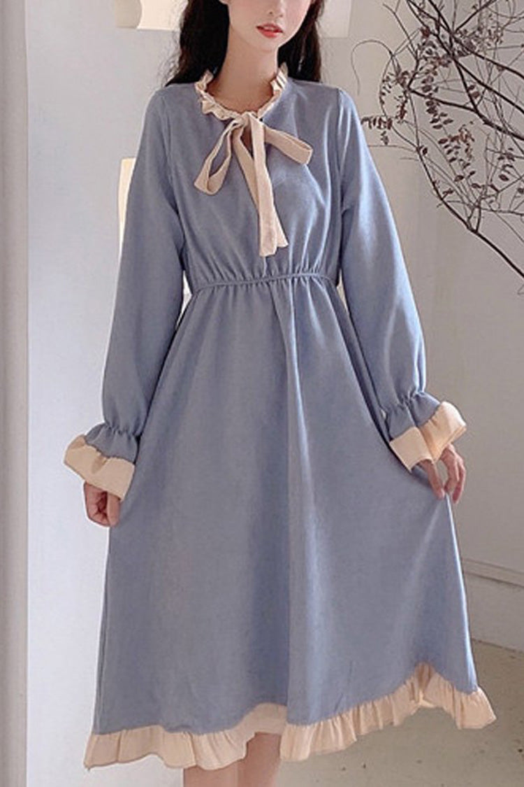 Slimming Lolita OP Dress - Trumpet Sleeve, Lace Ruffle