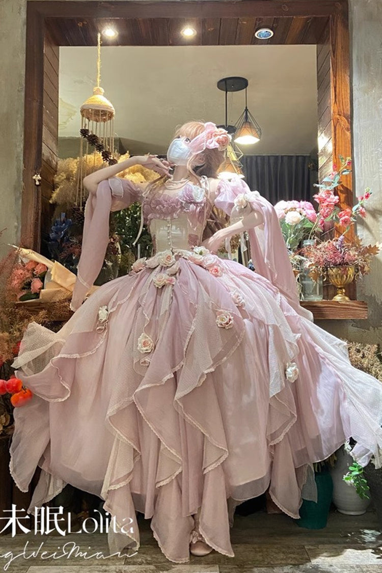 Praise of the Flower Goddess Off Shoulder Lolita JSK with Hanayome Ruffles